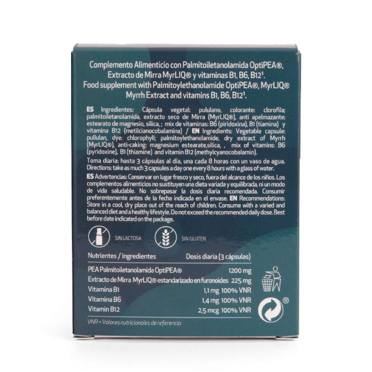 Calbidol® PEA 400 OptiPEA® & MyrLIQ® - 30 cápsulas Información - Dietexpress