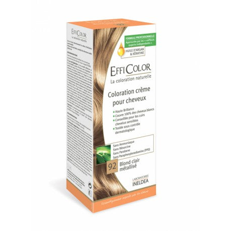 Crema Coloración EffiColor® 92-Rubio Claro Metalizado - Dietexpress