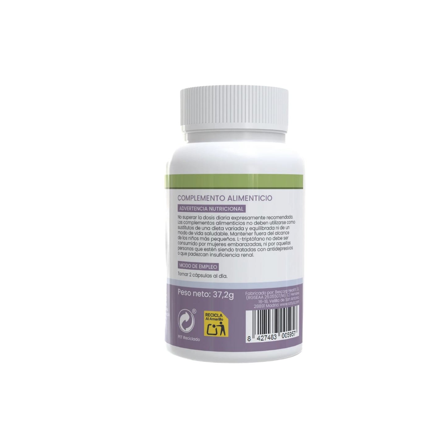 Sotya 5HTP con B6 + Biotina + Mg + Gaba + Rhodiola 620mg - 60 cápsulas