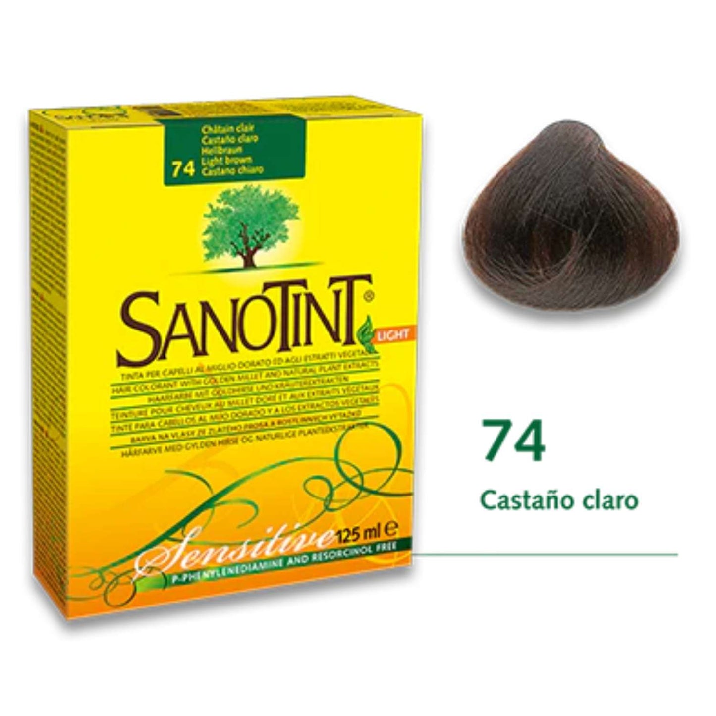 Sanotint Sensitive 74 Castaño Claro - 125ml