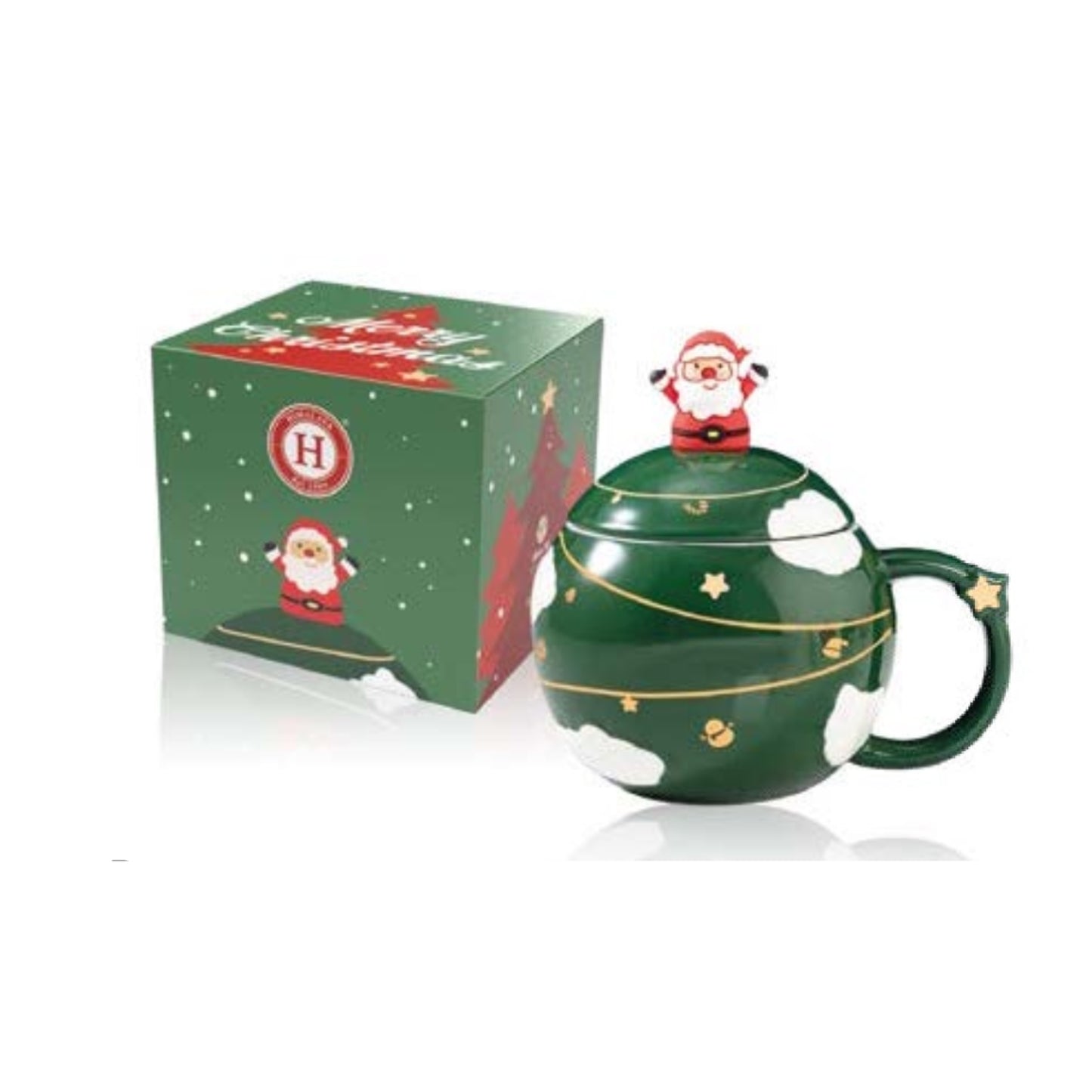 Himalaya Taza Bola de Navidad Verde 350ml + Cucharita