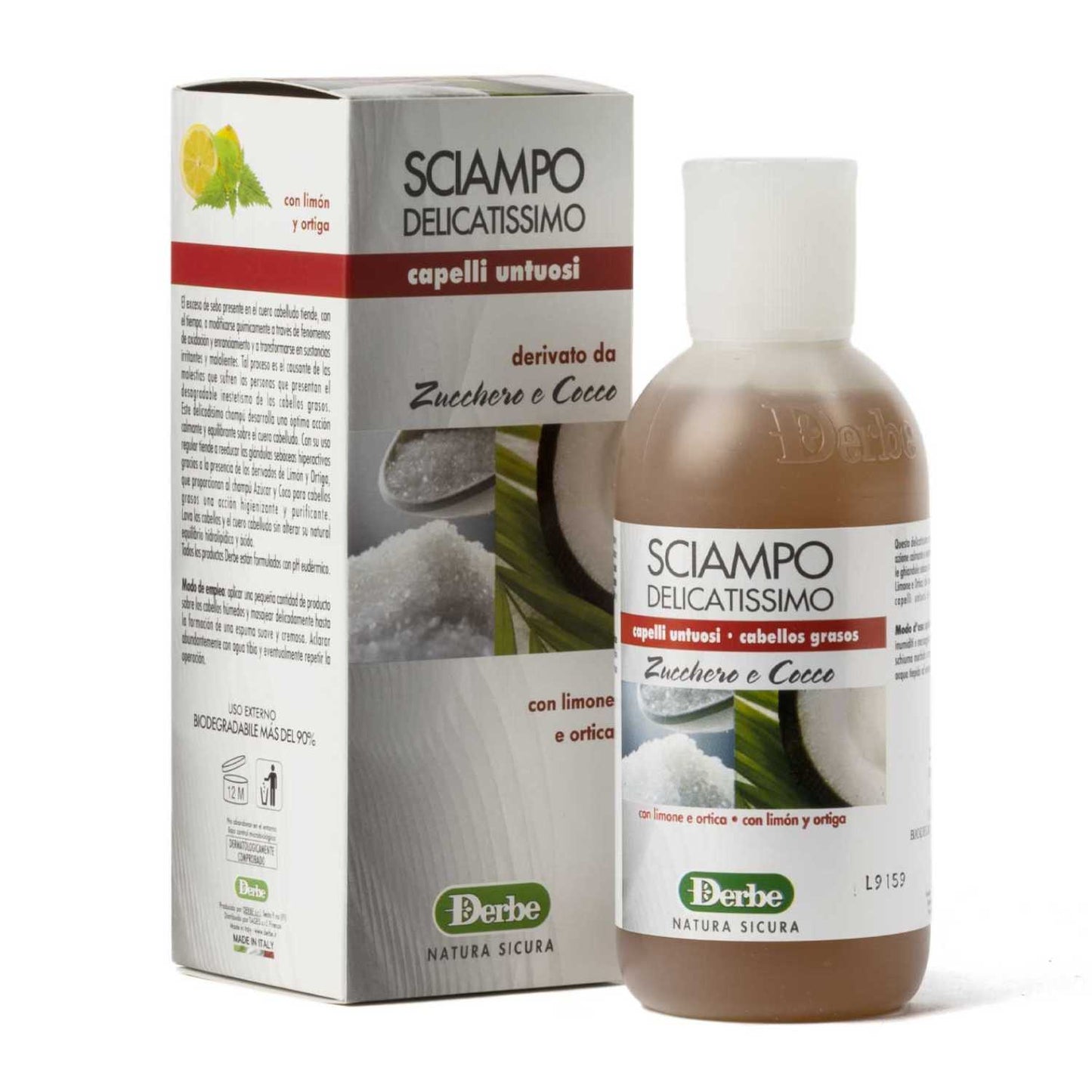 Derbe Champú Azúcar y Coco Cabellos Grasos - 200ml - Dietexpress