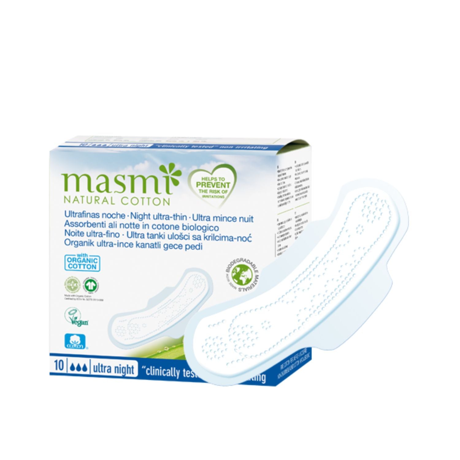 Masmi Compresas Ultrafinas Alas Noche - 10 uds - Dietexpress