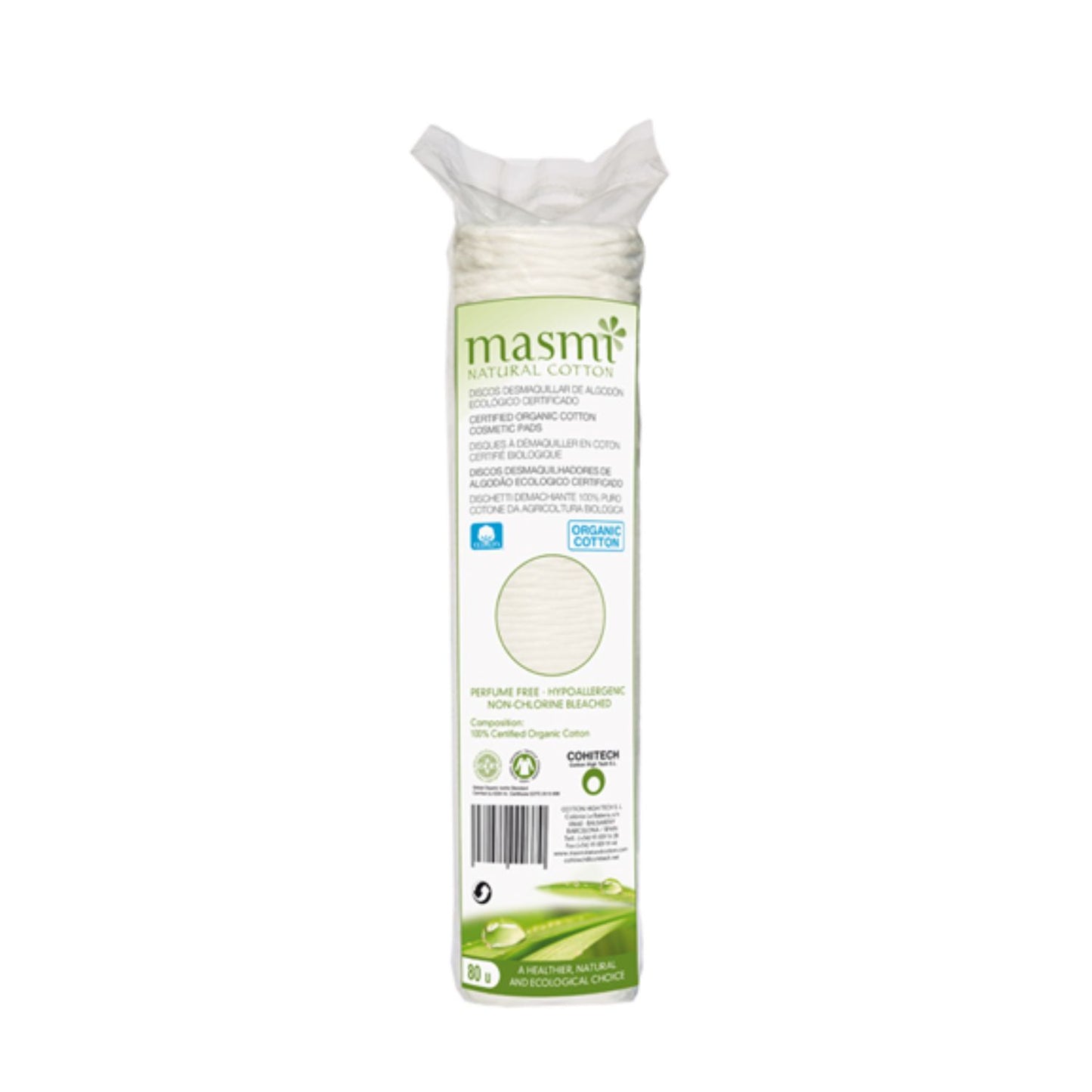 Masmi Discos Desmaquillantes Algodón Orgánico - 80 uds - Dietexpress