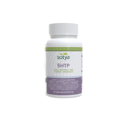 Sotya 5HTP con B6 + Biotina + Mg + Gaba + Rhodiola 620mg - 60 cápsulas