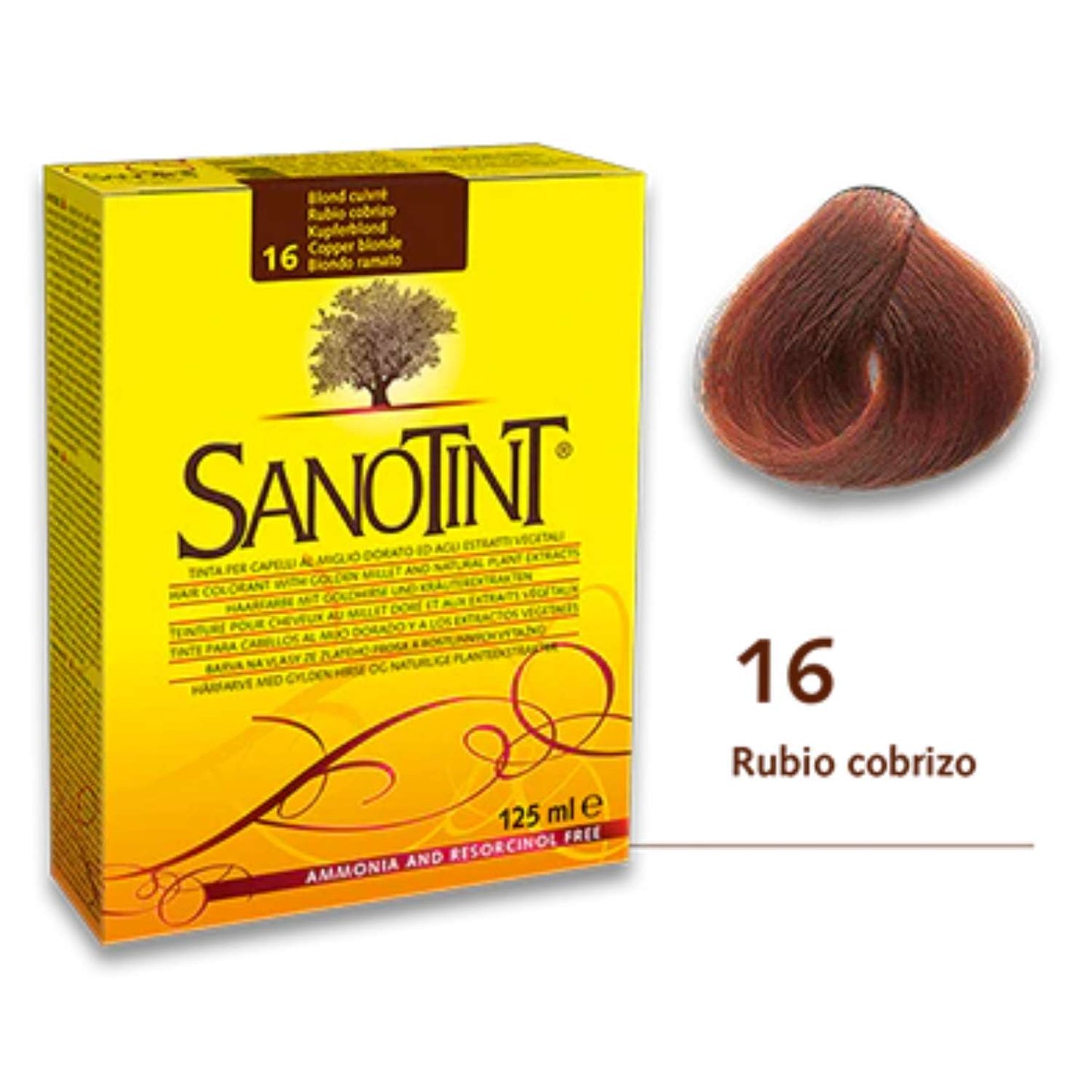 Sanotint Classic 16 Rubio Cobrizo - 125ml