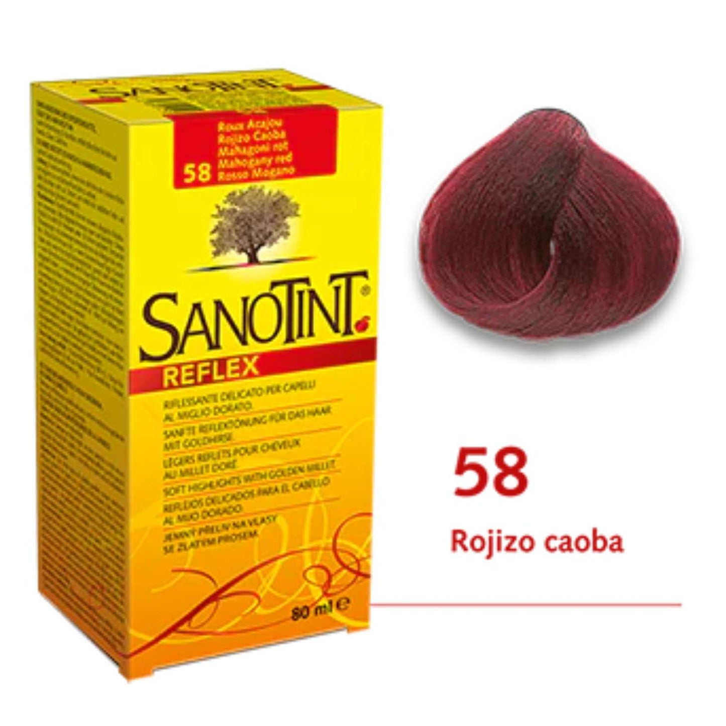 Sanotint Reflex 58 Rojizo Caoba - 80ml