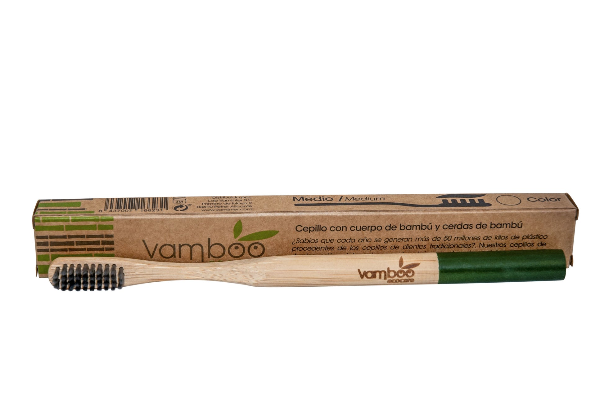 Vamboo Pack 3 Cepillos Adulto Vamboo Cerdas Carbón 100% Biodegradable - Dietexpress