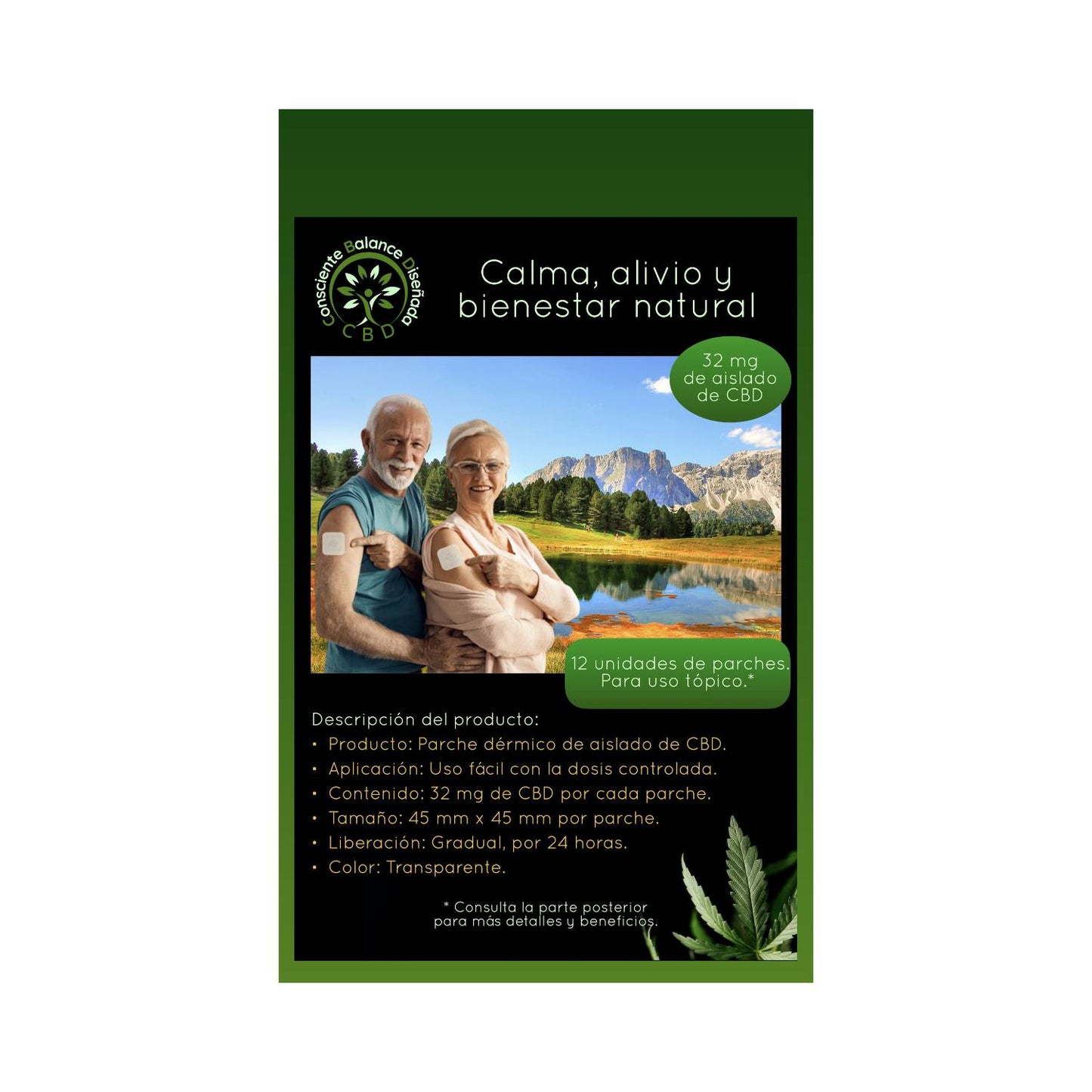 Healthy Vitalidad Parches CBD 32mg - 12 unidades