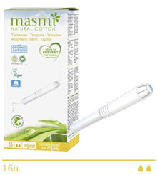 Masmi Tampones Aplicador Regular Algodón Ecológico - 16 uds - Dietexpress