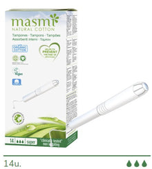 Masmi Tampones Aplicador Super Algodón Ecológico - 14 uds - Dietexpress