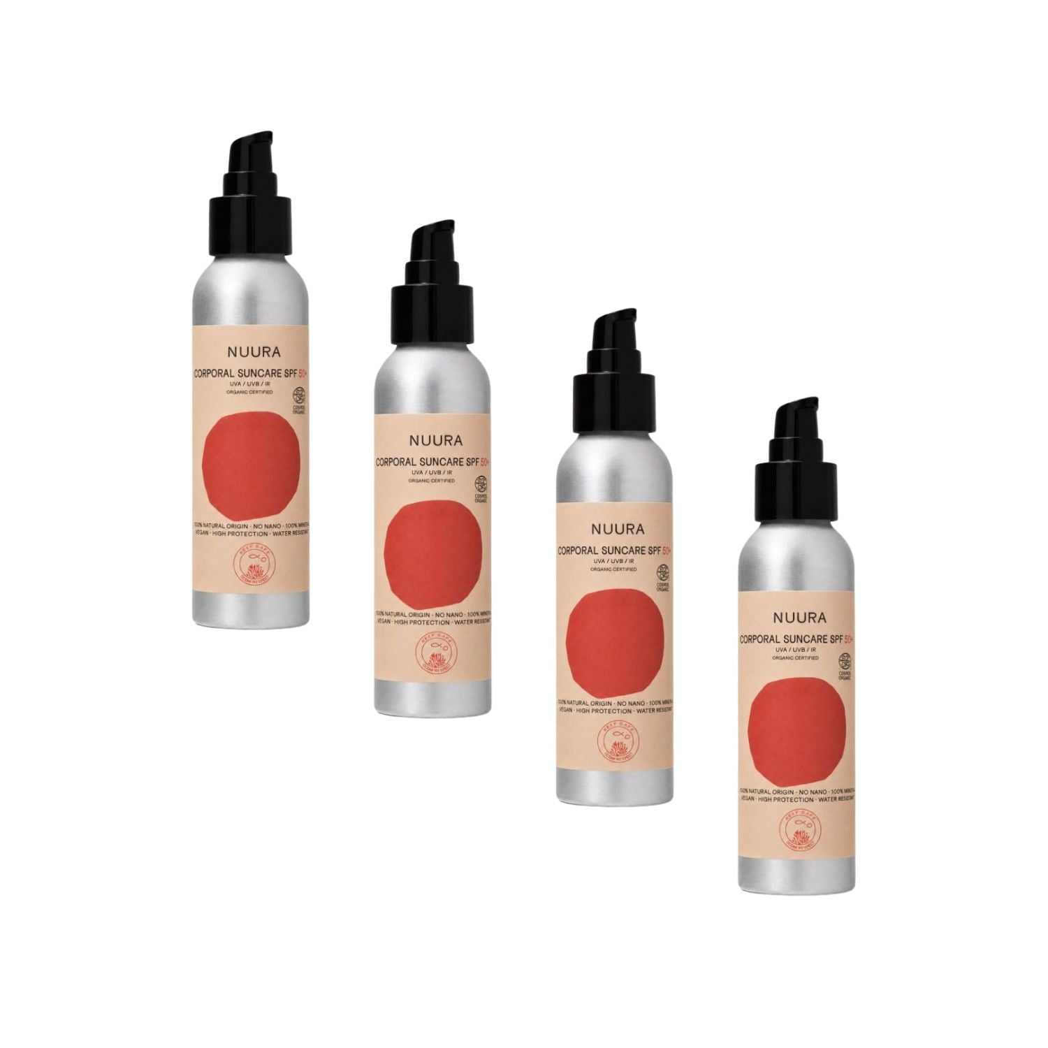 Pack Nuura Crema Solar Corporal Fluida SPF50 - 4x125 ml